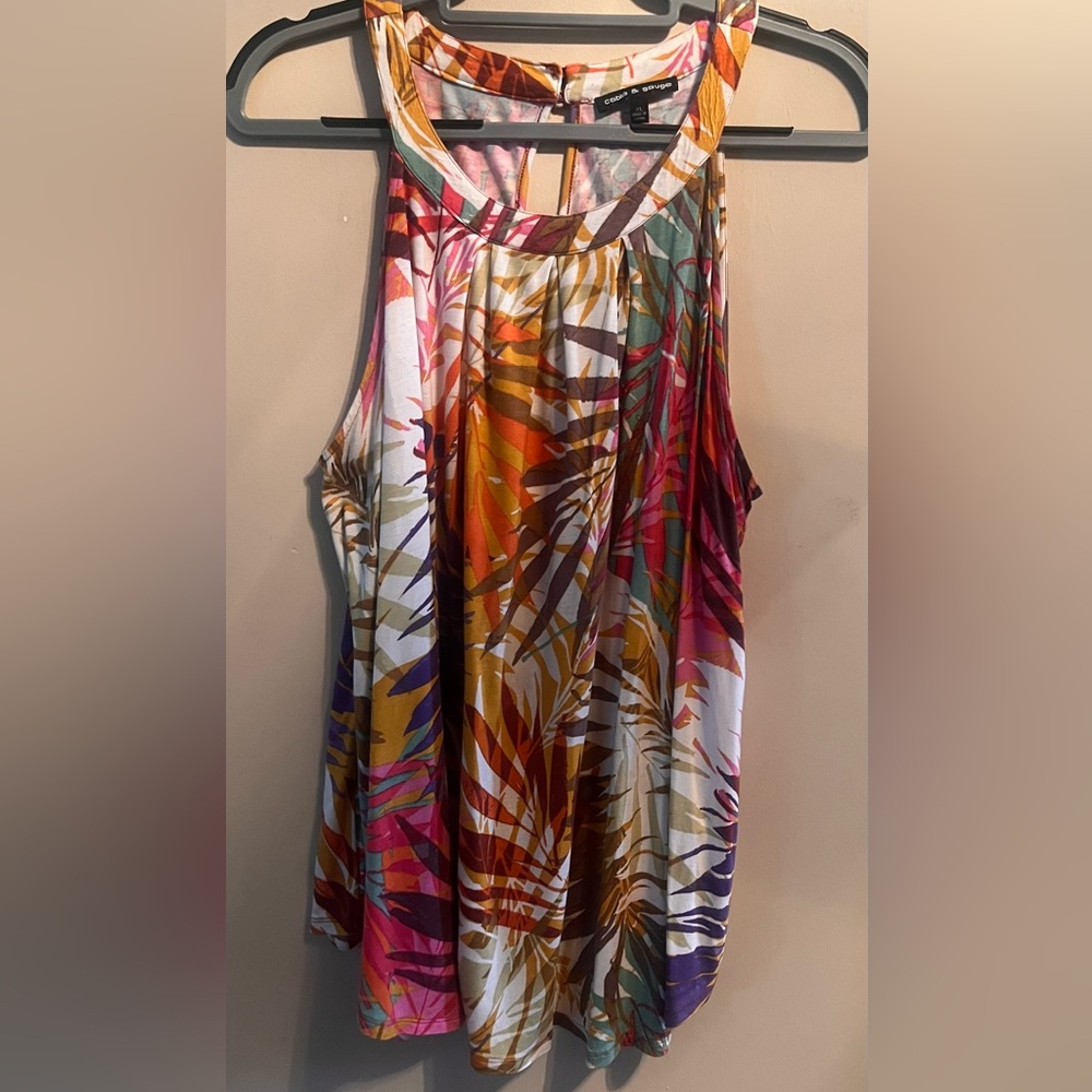 Cable & Gauge Tropical Flowing Top, Size XL, 28" Long